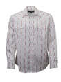 OutbackTrading.com Men's Cattle Skull Stripe Shirt - White White / SM 40374-WHI-SM 789043442199 Shirts