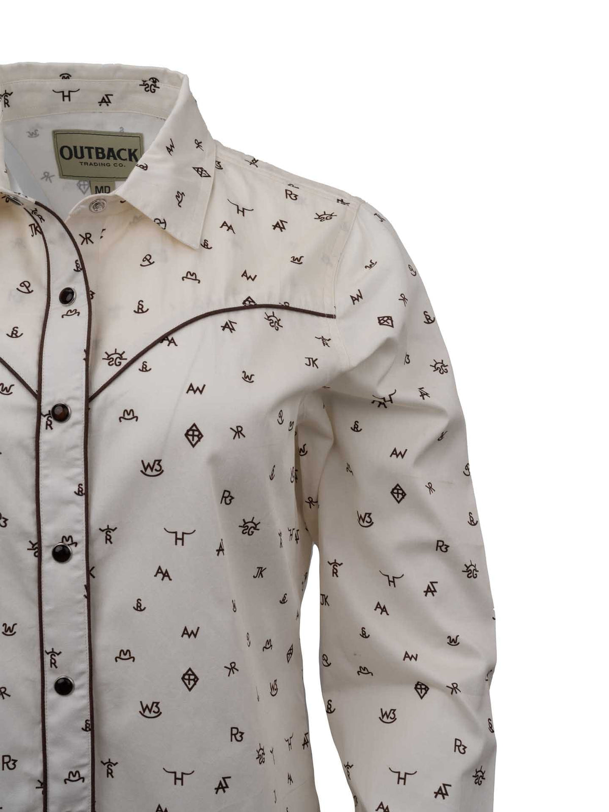 OutbackTrading.com Women's Cattle Brand Shirt - Cream Shirts
