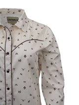 OutbackTrading.com Women's Cattle Brand Shirt - Cream Shirts