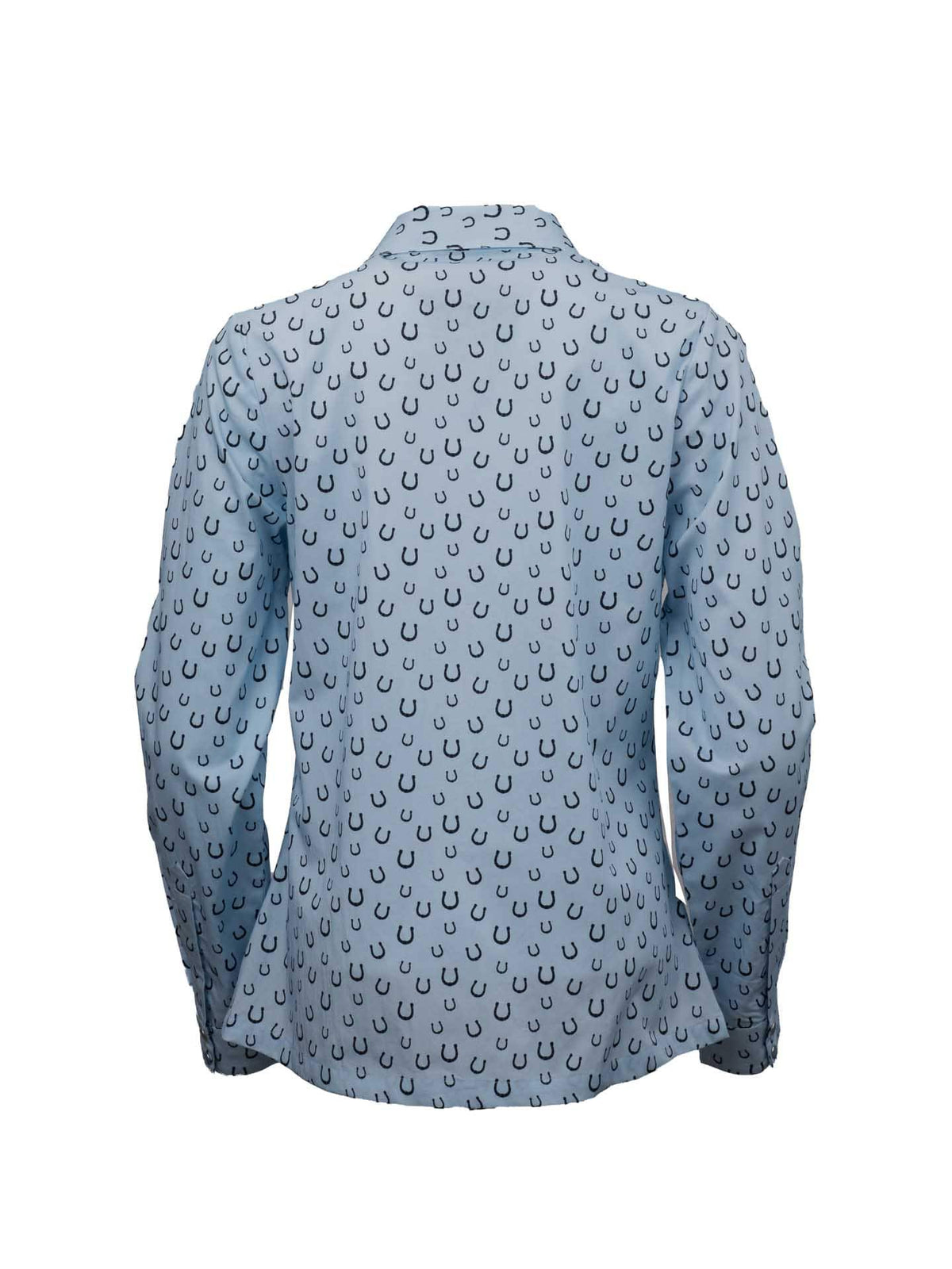 OutbackTrading.com Women's Horseshoe Toss Button Up Shirt - Light Blue Shirts