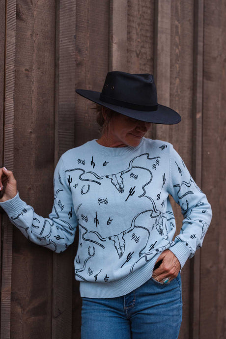 OutbackTrading.com 2026 - Women's Ainsley Sweater (Light Blue) Sweaters