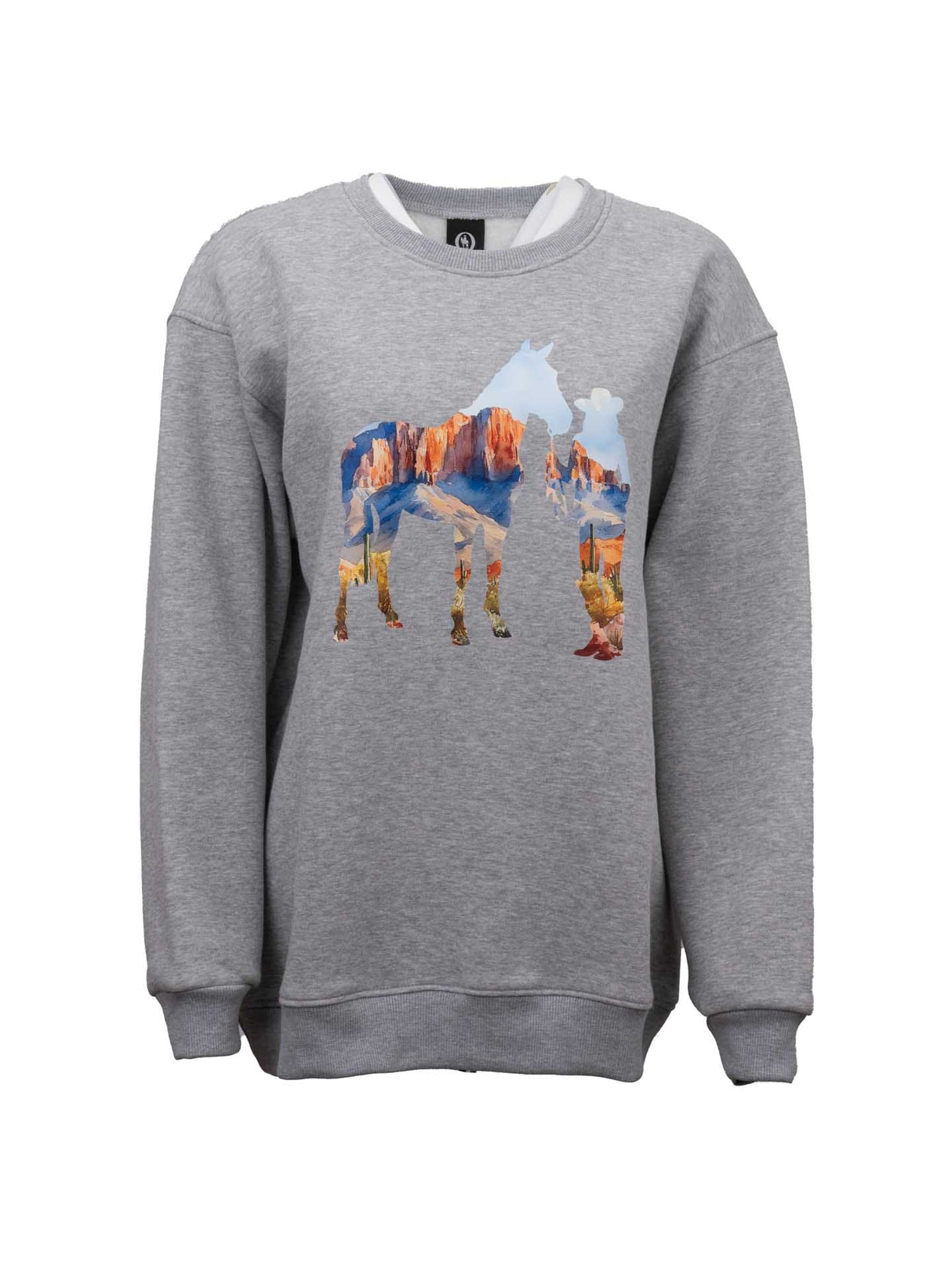 OutbackTrading.com Women's Mountain Silhouette Sweatshirt - Heather Gray Heather Gray / SM 40381-HGY-SM 789043442793 Sweatshirts