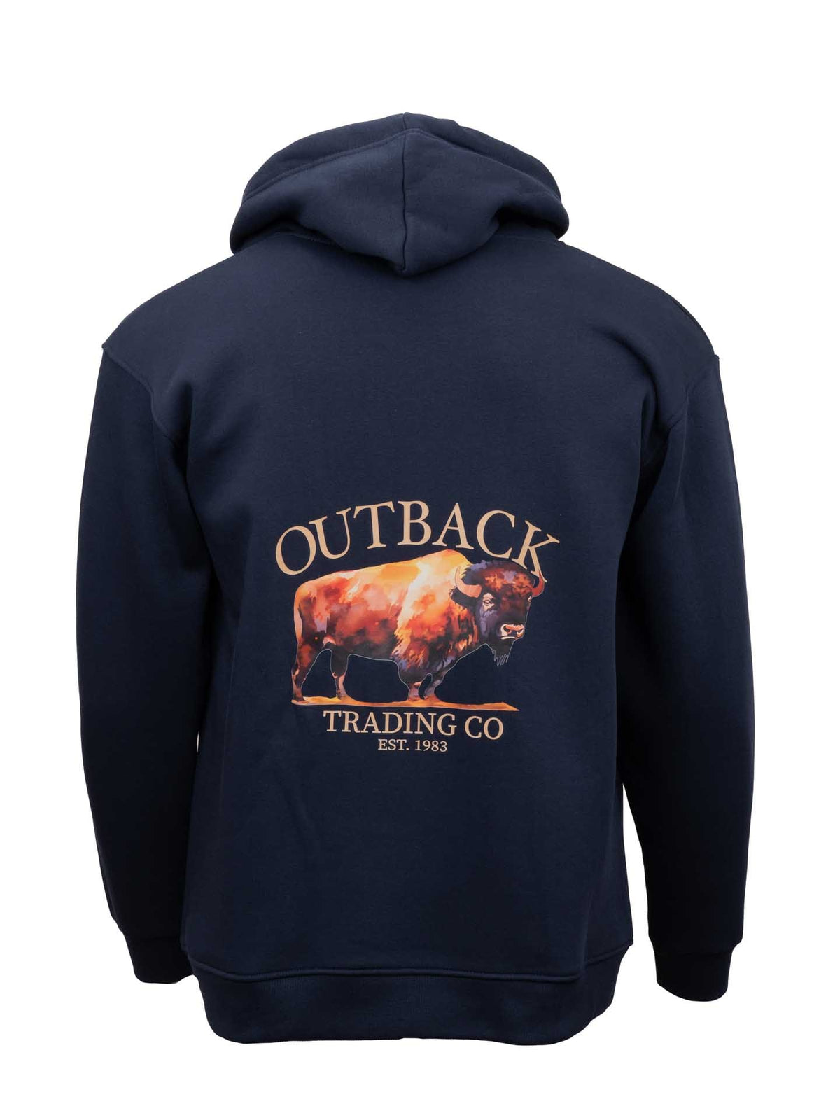 OutbackTrading.com Men's Bison Hoodie - Midnight Sweatshirts