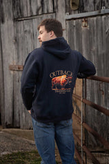 OutbackTrading.com Men's Bison Hoodie - Midnight Sweatshirts