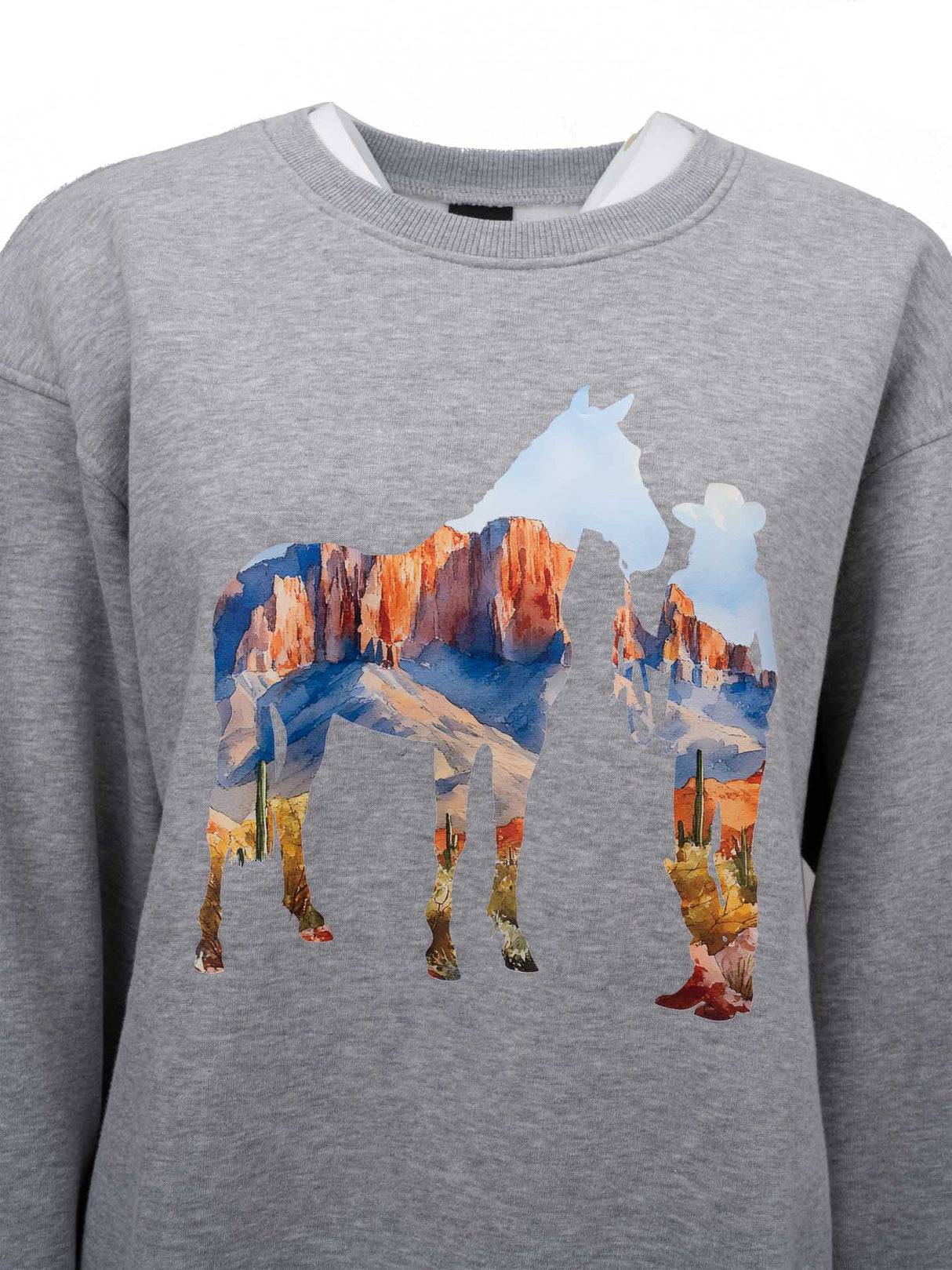 OutbackTrading.com Women's Mountain Silhouette Sweatshirt - Heather Gray Sweatshirts