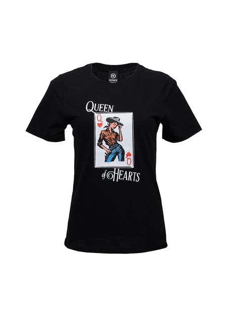 OutbackTrading.com Women's Queen of Hearts Tee - Black Black / SM 40372-BLK-SM 789043441956 Tees