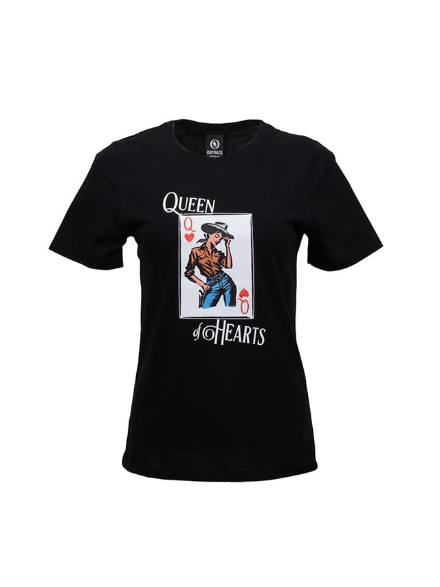 OutbackTrading.com Women's Queen of Hearts Tee - Black Black / SM 40372-BLK-SM 789043441956 Tees