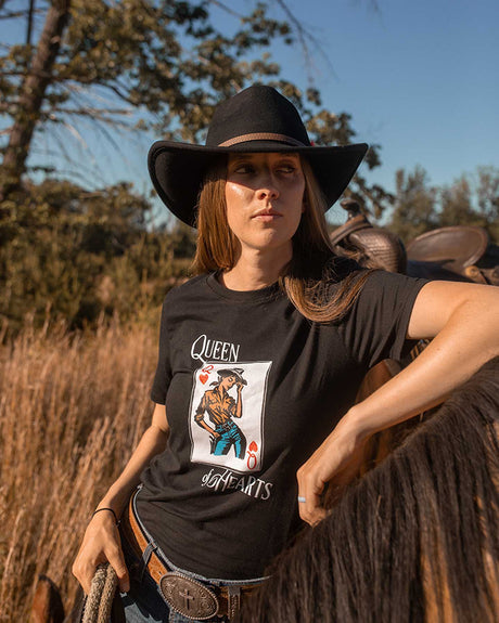 OutbackTrading.com Women's Queen of Hearts Tee - Black Tees