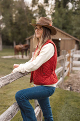 OutbackTrading.com Women's Quilted Riding Vest - Red vest