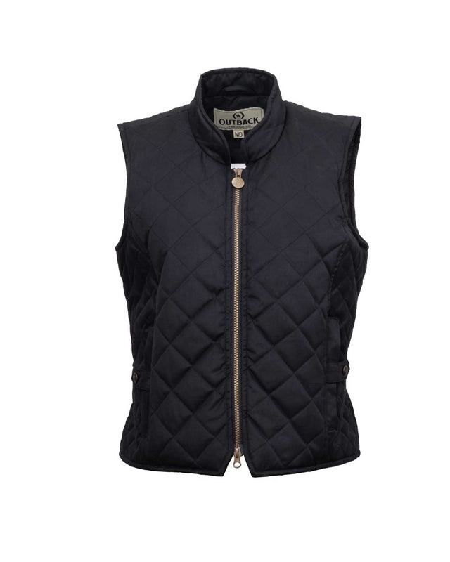 OutbackTrading.com 2026 - Womenâ€™s Quilted Riding Vest Black / SM 40321-BLK-SM 789043441123 Vests