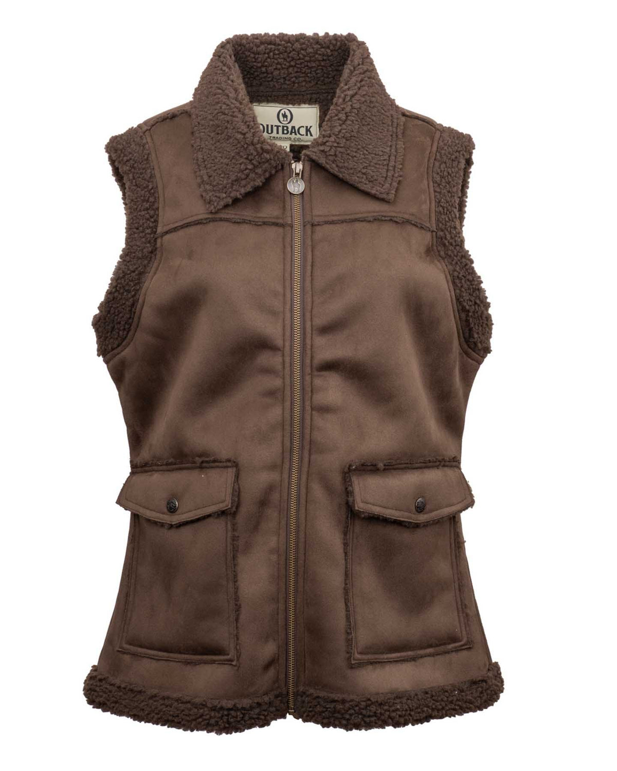 OutbackTrading.com Women's Kimberly Zip Up Vest - Chocolate Chocolate / SM 29876-CHO-SM 789043439007 Vests