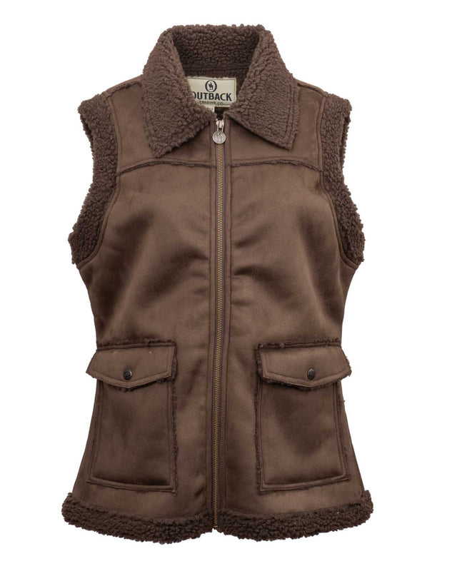 OutbackTrading.com Women's Kimberly Zip Up Vest - Chocolate Chocolate / SM 29876-CHO-SM 789043439007 Vests