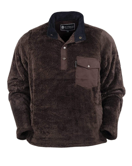 Outback Trading Company Men’s Bristol Henley Brown / M 48735-BRN-MD 789043384680 Shirts & Tops