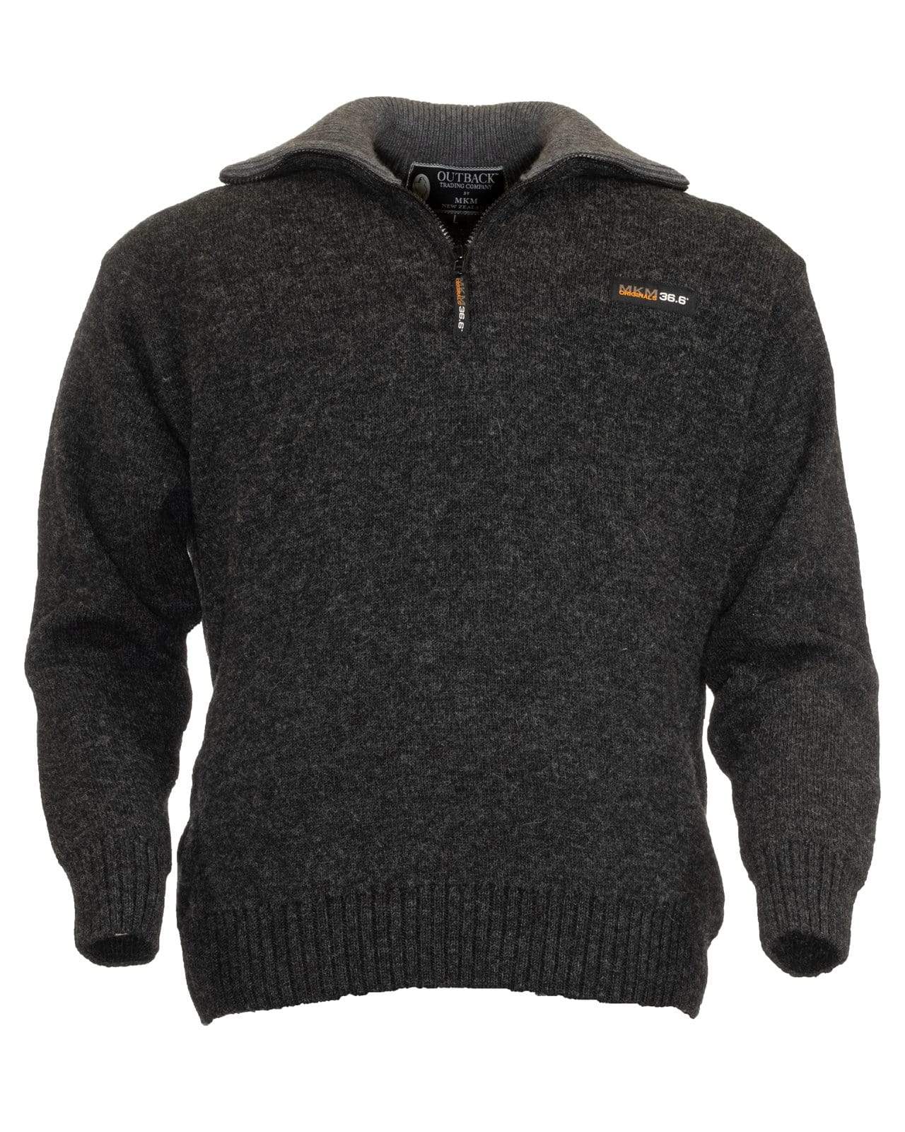 Outback Trading Company Men’s Tasman Wool Sweater Coal / S 6534-COL-SM 789043390841 Shirts & Tops