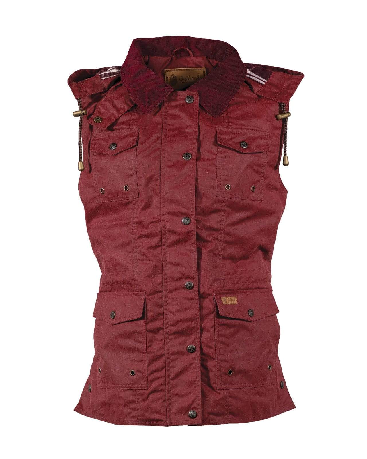 Outback Trading Company Women’s Jill-A-Roo Oilskin Vest Berry / S 29699-BRY-SM 789043386745 Vests